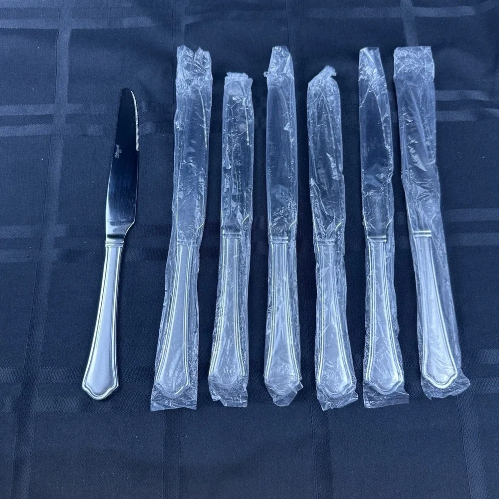 Lot Of 7 Pfaltzgraff Capri Frost Stainless Flatware Dinner Knives